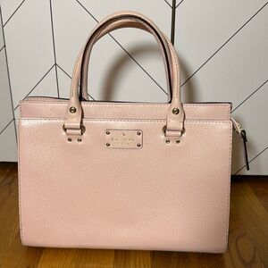 Kate Spade New York Light Pink Leather Compartment Shoulder Bag Purse